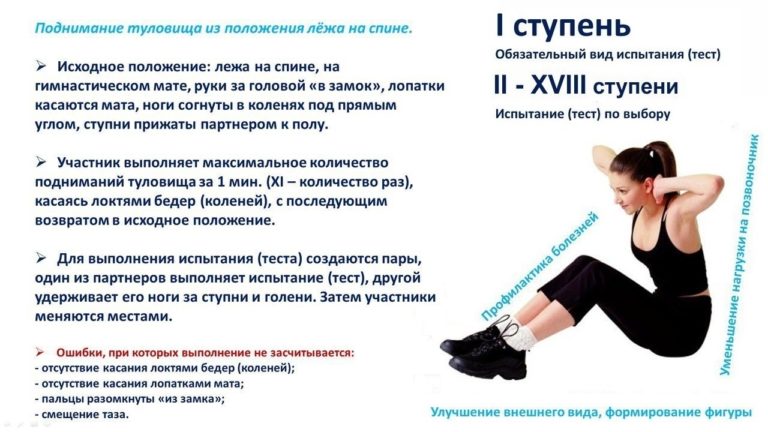 Движение ГТО. Выполняем нормативы — поднимание туловища из положения лежа на спине.