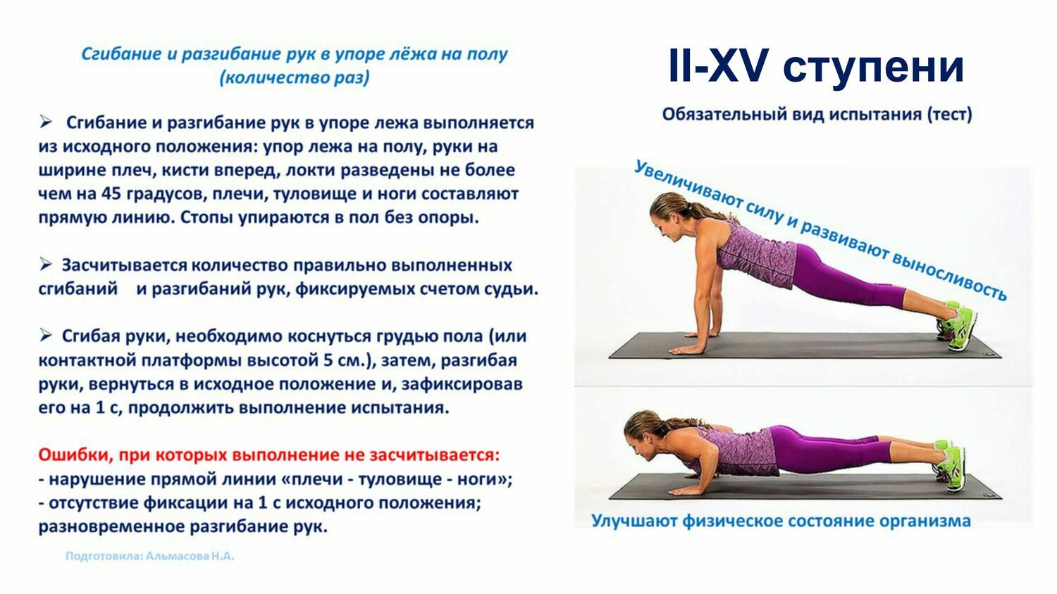 Движение ГТО. Выполняем нормативы — сгибание и разгибание рук в упоре лежа