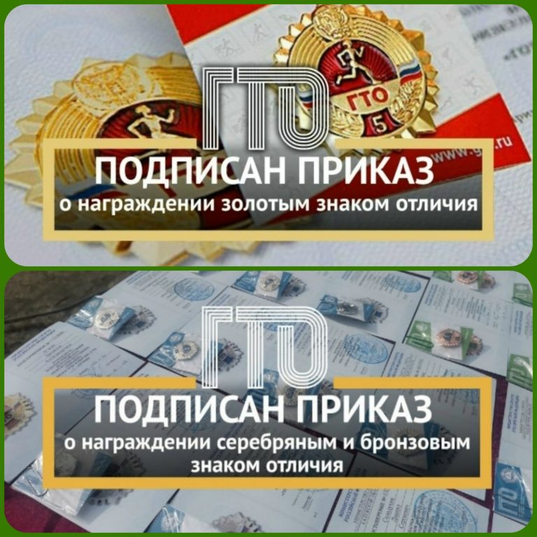 Приказы награждения знаками ГТО подписаны!