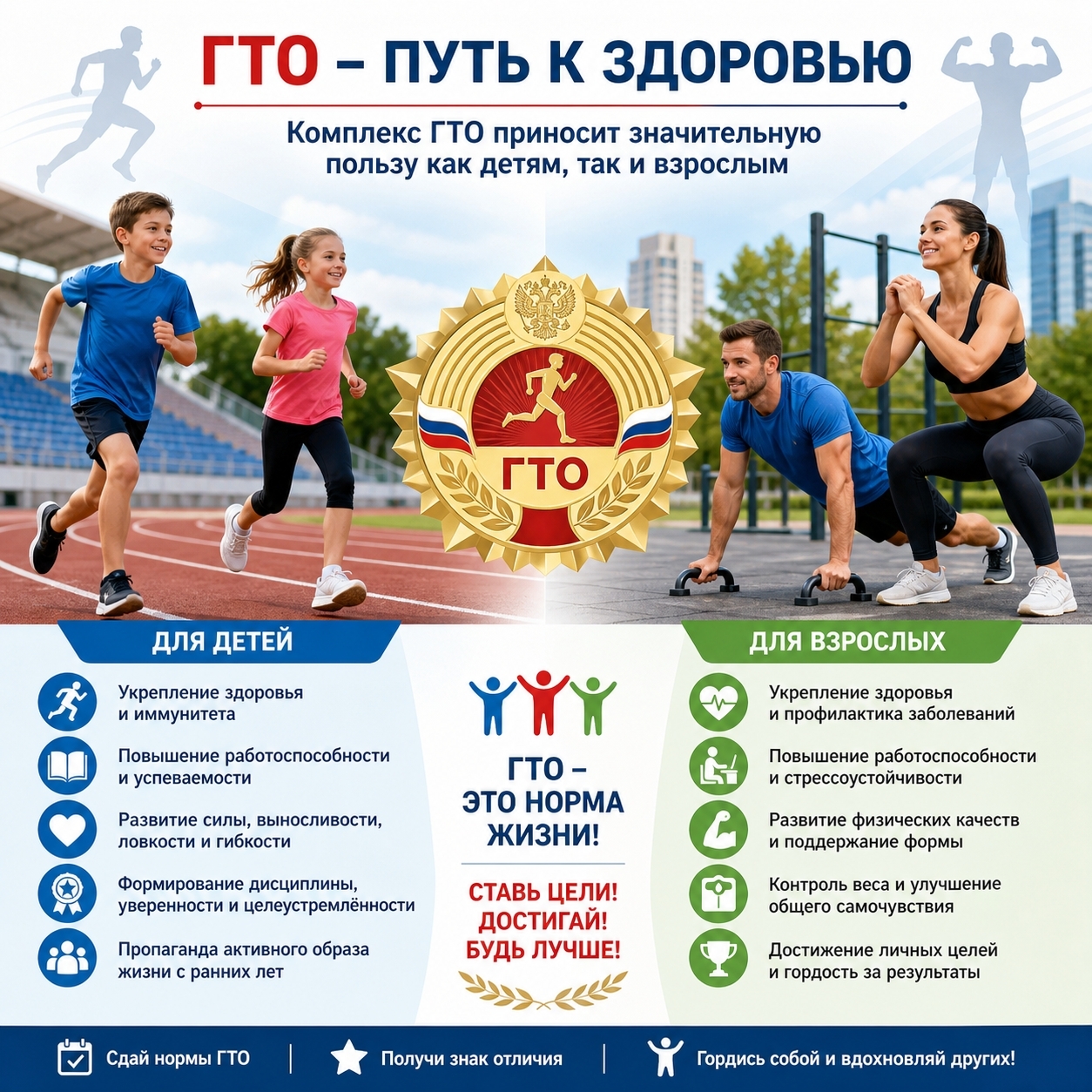 Польза комплекса ГТО для детей и взрослых🥇